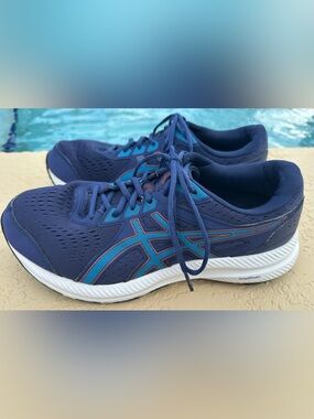 ASICS Gel-Contend 8 Indigo Blue / Island Blue Running Shoes Size 11 Extra Wide